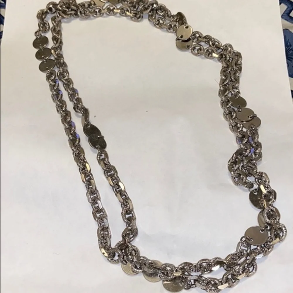Vintage Silver Tone Long Necklace